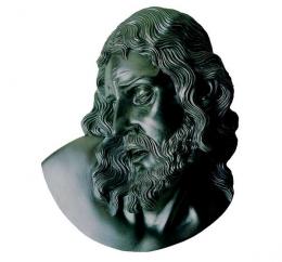 BLACK SYNTHETIC MARBLE HEAD OF CHRIST
